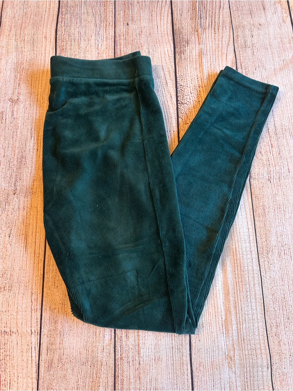 LuLaRoe Green Corduroy Pull On Skinny Pants Leggings S